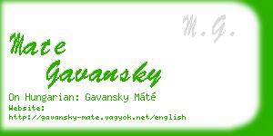 mate gavansky business card
